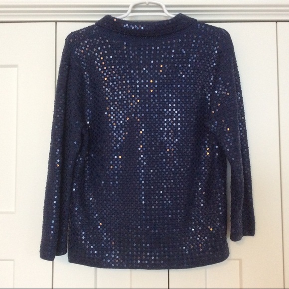 Talbots Blue Sequined Cardigan - Medium - Picture 3 of 9